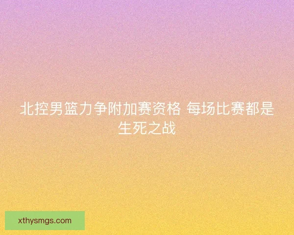 北控男篮力争附加赛资格 每场比赛都是生死之战